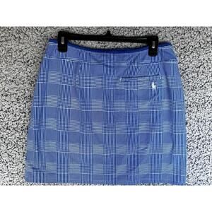 Polo Golf Ralph Lauren Blue Plaid Skort Womens Large Houndstooth
